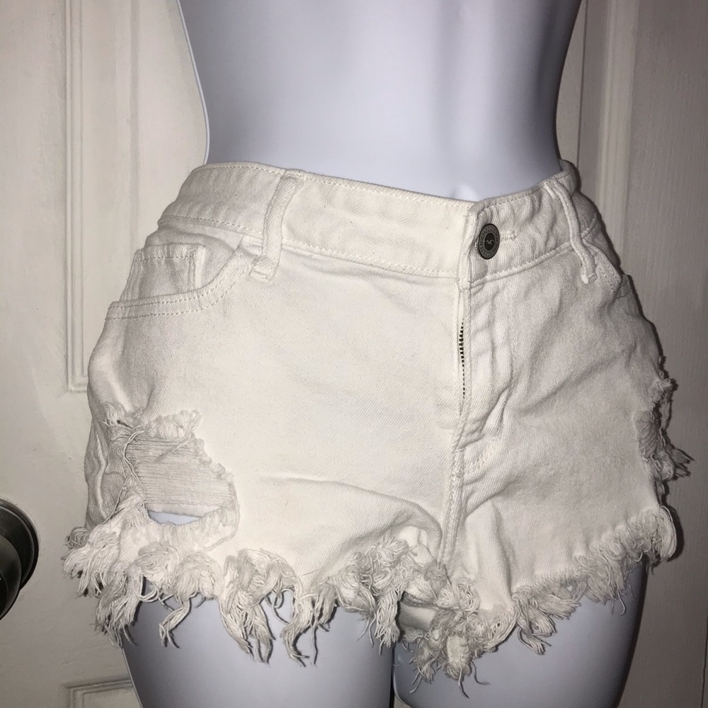 White low rise shorts